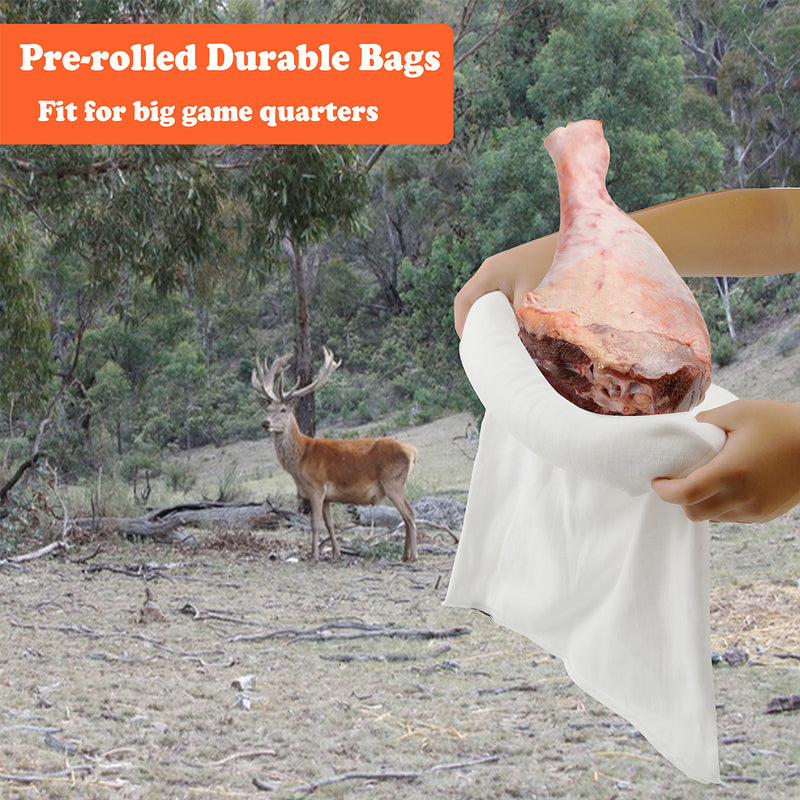 Load image into Gallery viewer, Game Bags for Deer &amp; Elk,Hunting Meat Bags,Big Reusable Rolled Heavy Duty Quarter Bags,Breathable Durable Game Bag for Caribou,Moose,Sheep, 60-Inch x2, 48-Inch x2
