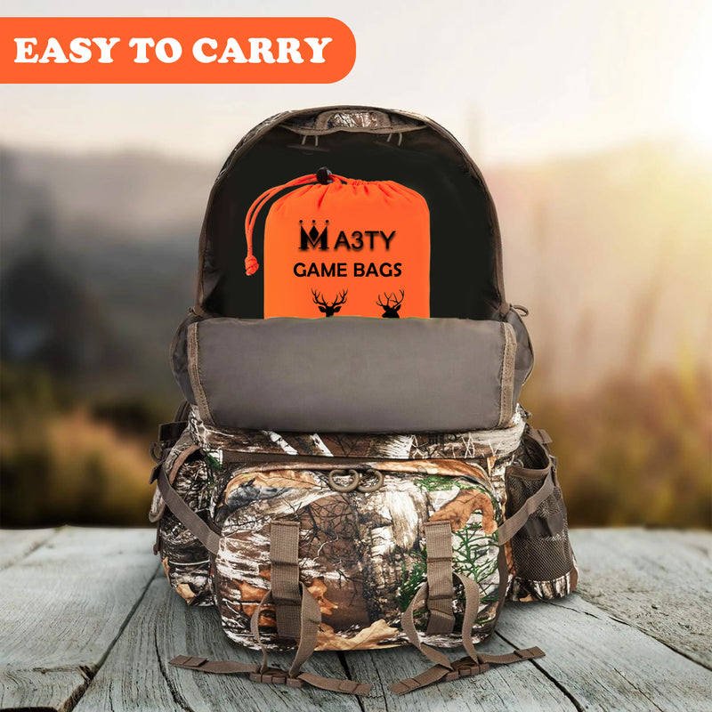 Load image into Gallery viewer, Game Bags for Deer &amp; Elk,Hunting Meat Bags,Big Reusable Rolled Heavy Duty Quarter Bags,Breathable Durable Game Bag for Caribou,Moose,Sheep, 60-Inch x2, 48-Inch x2
