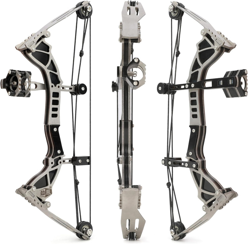 Load image into Gallery viewer, Mini Archery Bow Set Right Hand Mini Compound Bow Mini Hunting Bow Metal Material Catapult RH/LH for Hunting Shooting Practice Archery Entertainment Fun
