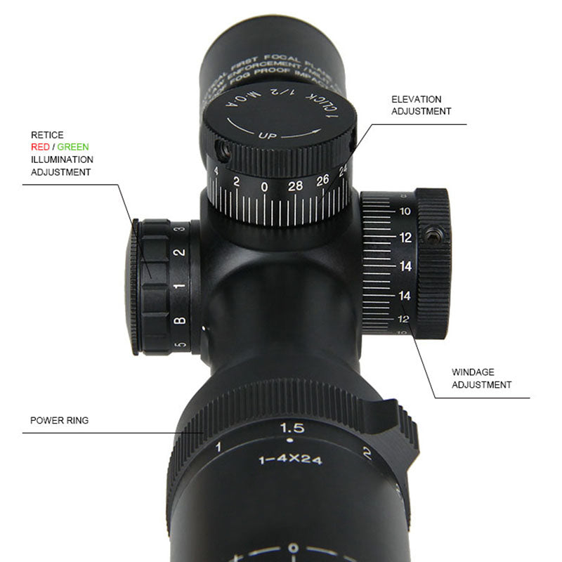 Load image into Gallery viewer, 1-4x24 IRF Rifle Scope,MA1-0197
